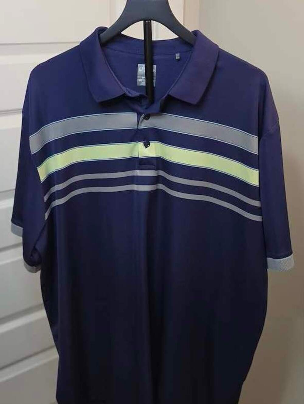 Callaway Men's XXL Navy Blue Golf Polo Shirt with Striped Design